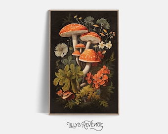 Goblincore Decor Mushroom Wall Art Dark Academia Decor Dark Botanical Art Dark Cottagecore Moody Wall Art Mushroom Decor DIGITAL DOWNLOAD