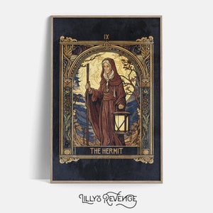 Afdrukbare tarotkaart The Hermit Art Print Tarot Wall Art Mystieke muurkunst Tarot Home Decor Witchy afdrukbare muurkunst DIGITALE DOWNLOAD