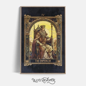 Carta de Tarot imprimible El Emperador Arte Impresión Tarot Arte de la pared Arte místico de la pared Tarot Decoración del hogar Brujería imprimible Arte de la pared DESCARGA DIGITAL