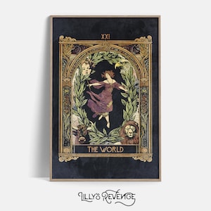 Druckbare Tarot Karte Die Welt Kunstdruck Tarot Wand Kunst Mystische Wand Kunst Tarot Wohnkultur Witchy druckbare Wand Kunst DIGITAL DOWNLOAD