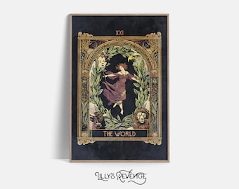 Druckbare Tarot Karte Die Welt Kunstdruck Tarot Wand Kunst Mystische Wand Kunst Tarot Wohnkultur Witchy druckbare Wand Kunst DIGITAL DOWNLOAD
