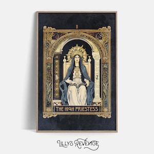 Tarot kunst aan de muur hogepriesteres Art Print Tarot Print mystieke muur kunst Tarot Home Decor Witchy afdrukbare muur kunst digitale DOWNLOAD