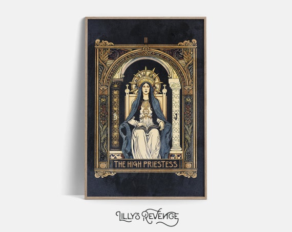 Tarot Wall Art High Priestess Art Print Tarot Print Mystical Wall Art Tarot Home Decor Witchy Printable Wall Art DIGITAL DOWNLOAD