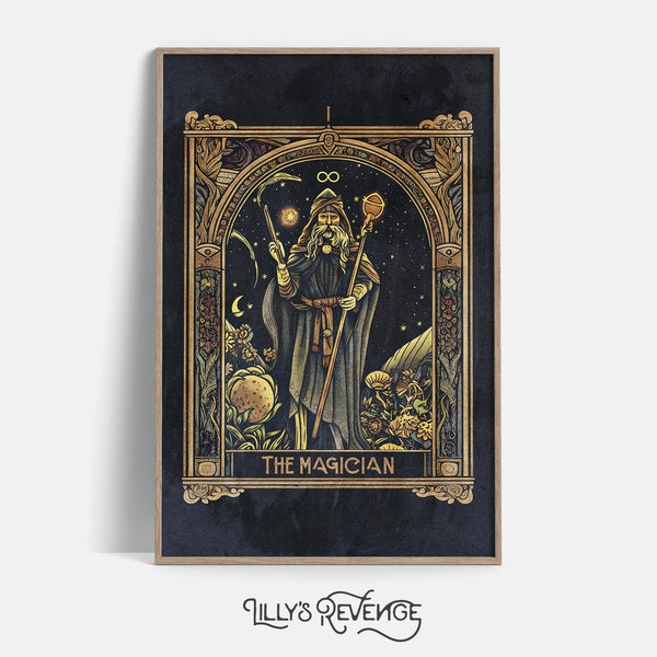 Printable Tarot Card The Magician Art Print Tarot Wall Art Mystical Wall Art Tarot Home Decor Witchy Printable Wall Art DIGITAL DOWNLOAD