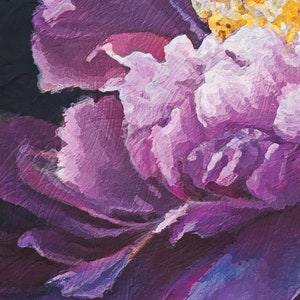 May include: Close-up of a purple flower with textured petals. The flower is in focus, while the background is blurred.