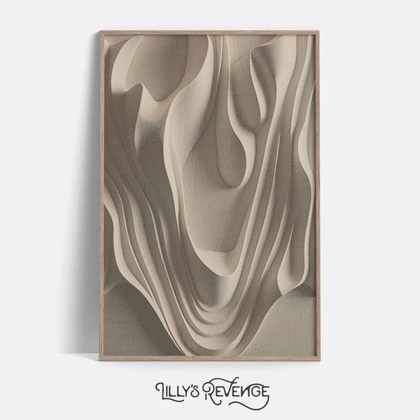 Draped Japandi Art Minimalist 3D Fabric Texture Wall Art Abstract Neutral Wall Art Fabric Wall Art Modern Wall Decor DIGITAL DOWNLOAD