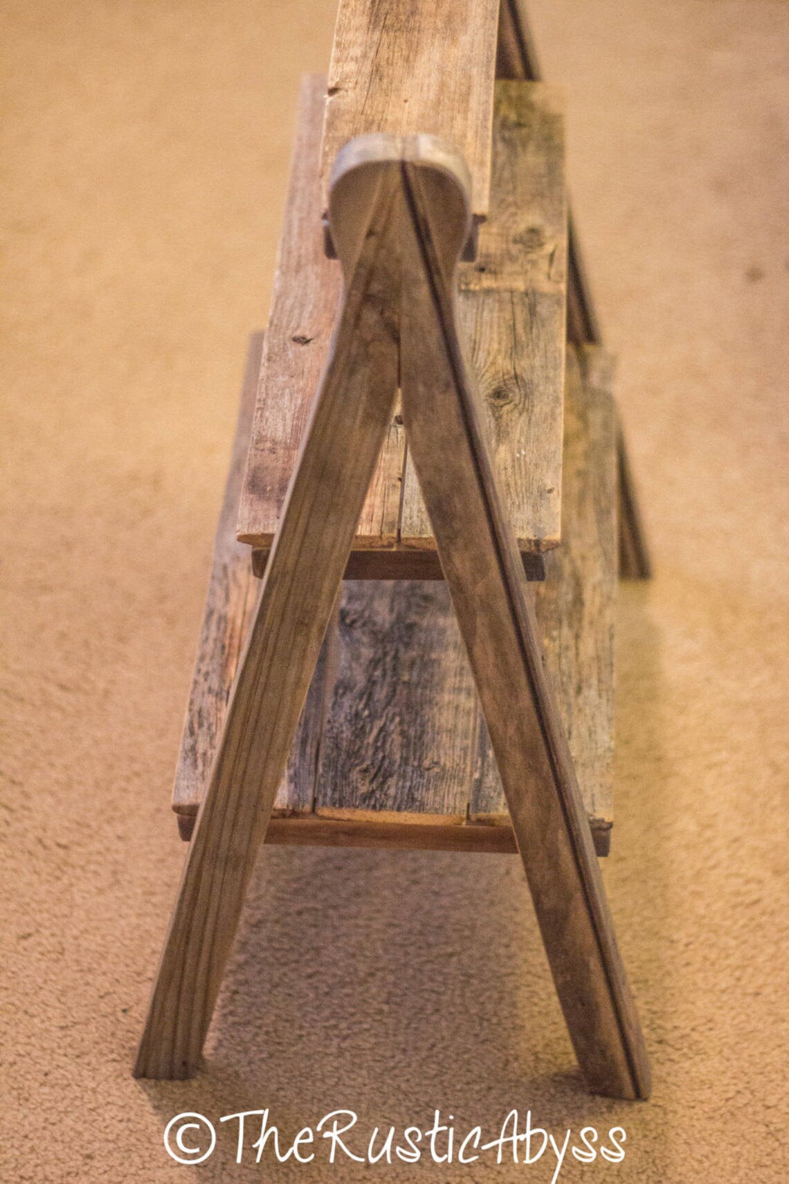 Cupcake Stand Rustic Wood Tiered Ladder WITH BOTTOM SHELF Etsy