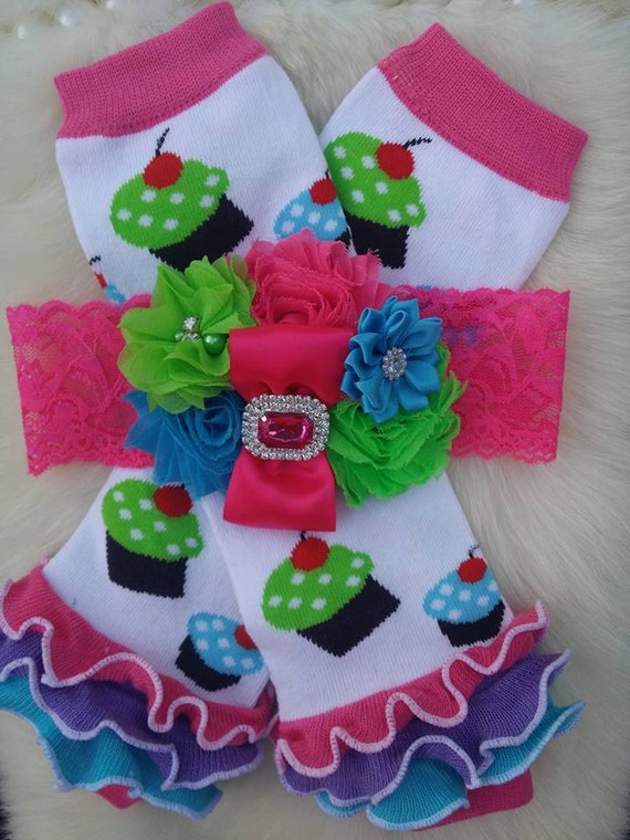 Items similar to Cupcake Leg Warmers/Baby Girl Leg Warmer Set/Infant