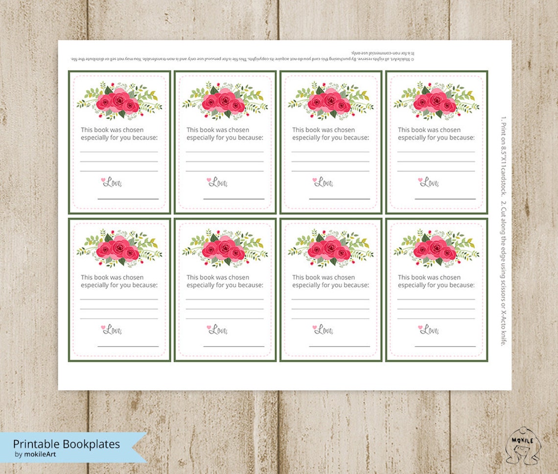 Printable Bookplates -baby Shower Bookplates- Printable Gift, Book ...