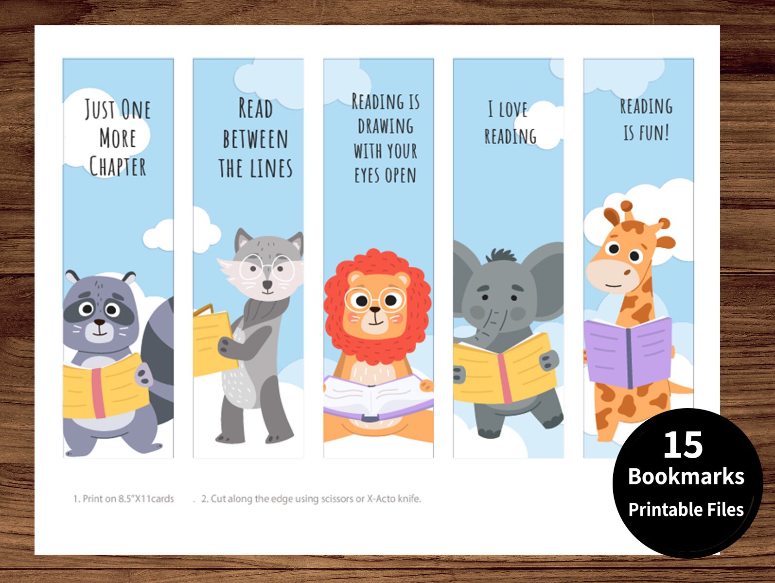 Printable Bookmarks Template, Animals Bookmarks, Printable Bookmarks ...