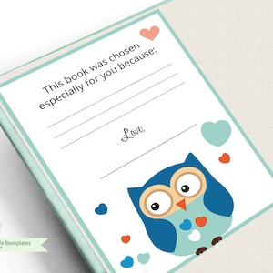 Owl Bookplates: Baby Shower Book Plates (Instant Download)