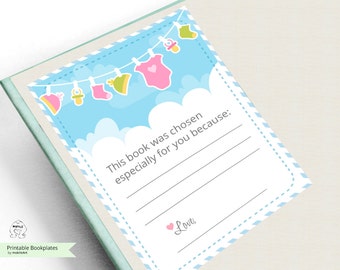 Baby Shower Book Plate: Printable Book Labels (PDF)