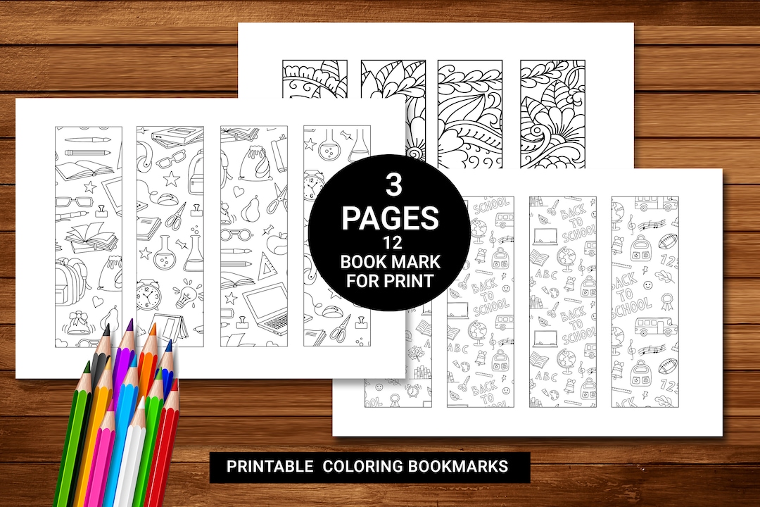 Printable Bookmarks Template, Bookmarks for Kids, Colouring Page ...