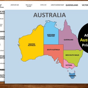 AUSTRALIEN - AUSTRALIEN Aktivitäten - Australien - Lernkarte - Malseite -Bereit zum Drucken