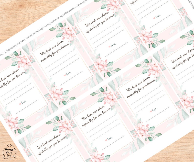 Printable Bookplates baby Shower Bookplate-floral Printable-book Plates ...