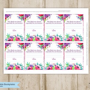 Printable Bookplates baby Shower Bookplate-floral Printable-book Plates ...