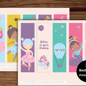 Sjabloon afdrukbare bladwijzers, meisje bladwijzer, afdrukbare bladwijzers set, bladwijzers, digitale bladwijzer, Instant Download, dansende ballerina