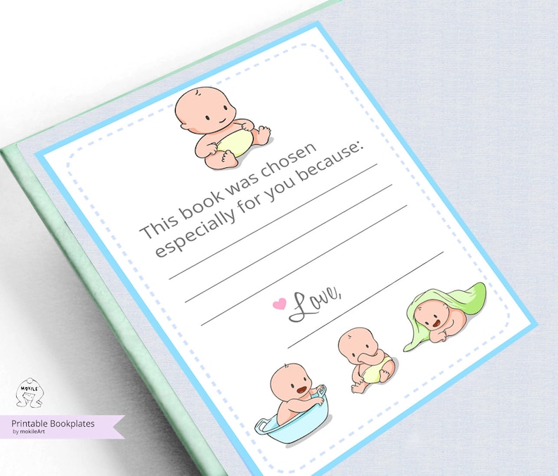 Book label Baby showerPrintable Bookplates Baby Shower Etsy