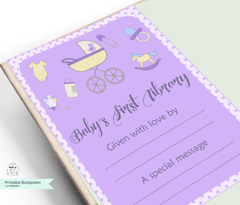 Baby Shower-printable Bookplates book Plates baby Shower - Etsy Israel