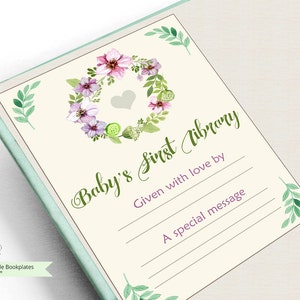 Baby-Karten, druckbare Baby-Dusche-Druckbare Exlibris -printable Exlibris- Baby-Exlibris, Buch-Themen- Etiketten printables- bringen ein Buch