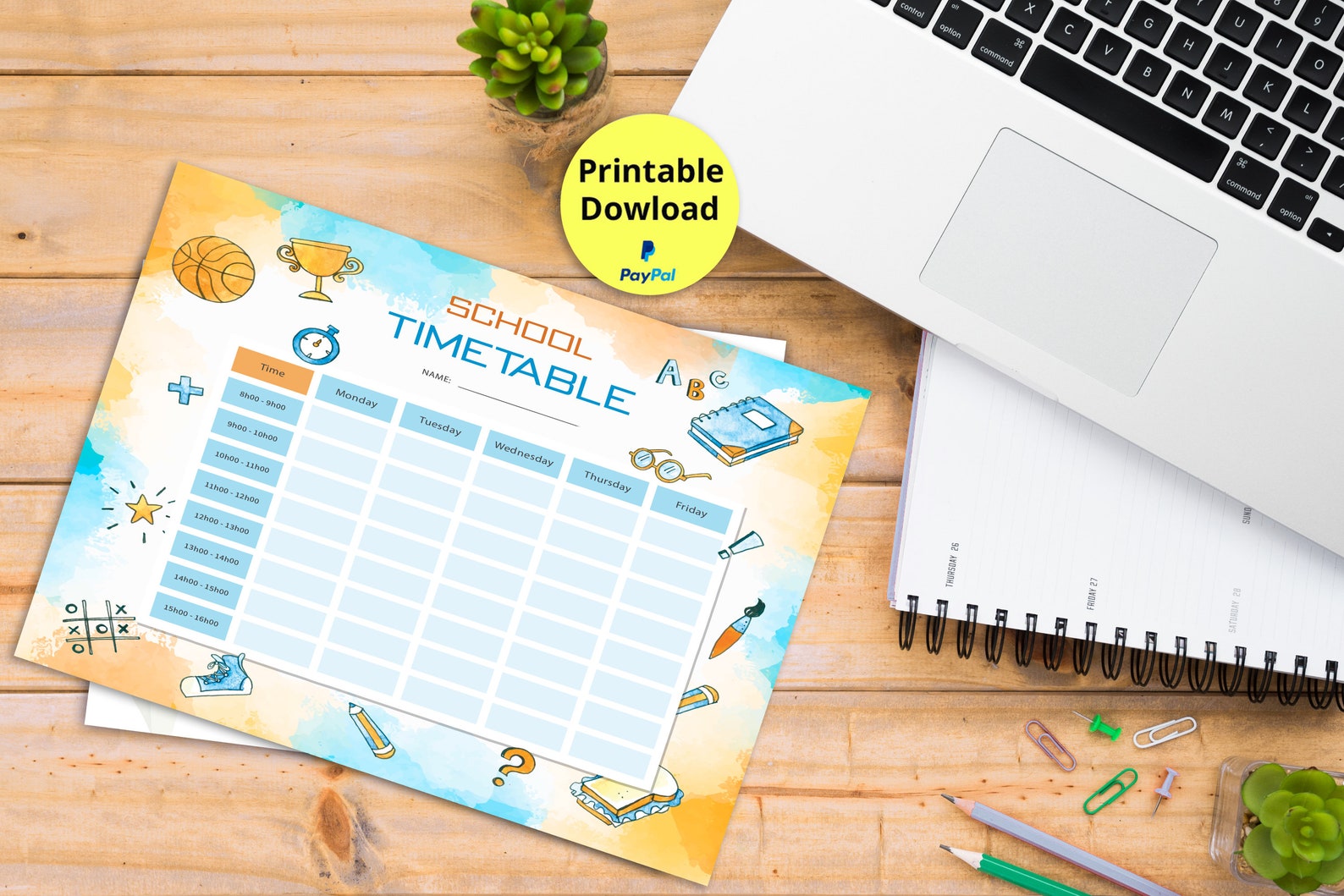 Printable Weekly School Planner,weekly Printables,school Timetable ...