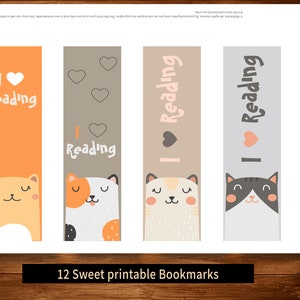 Modèle de signets imprimables, signets de chats, ensemble de signets imprimables, signets, modèle de signet numérique, téléchargement immédiat, chat imprimable