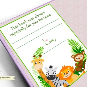 Ex libris de la selva imprimibles para niños - Etiquetas de regalo para baby shower o cumpleaños - Descarga instantánea