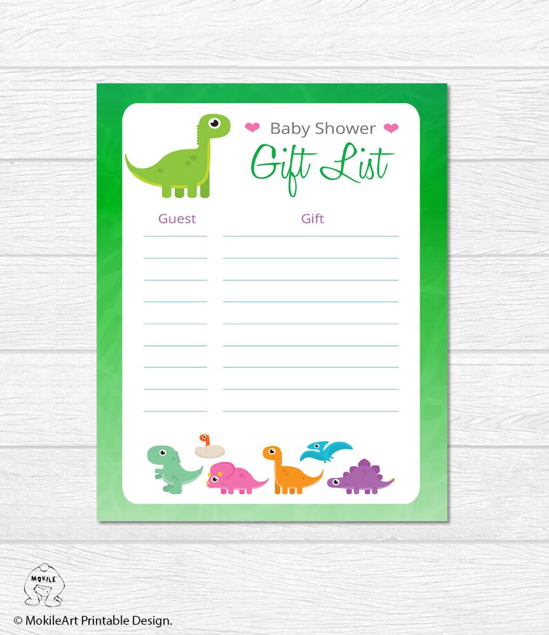 Baby Shower Gift List Printable Digital Giftlist Baby Boy Etsy