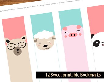 printable bookmarks template animals bookmarks printable etsy ireland