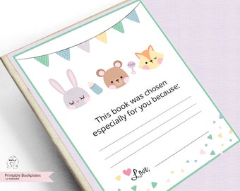 Etichette per libri per baby shower – Etichette stampabili per libri (PDF)