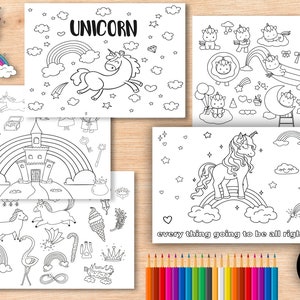 Unicorn Coloring Pages | Printable Activity Pack I Printable Unicorn Coloring Pages | Instant Download