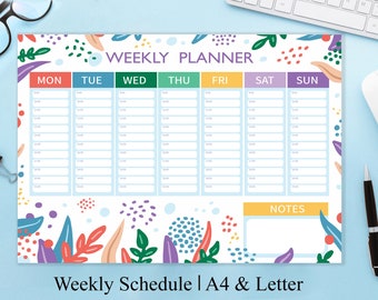 daily schedule,printable Planner,Weekly Organizer,Weekly Printable,Daily Schedule,Homeschool Planner,kid Planner