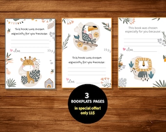 Ex libris con animali del bosco – Regalo per baby shower (PDF)