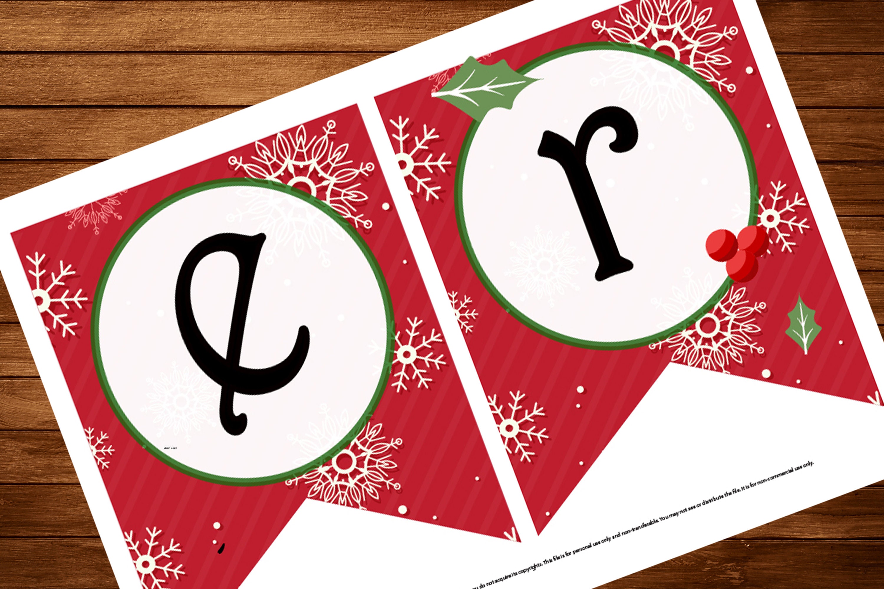 Merry Christmas Banner Printable Christmas Banner Rustic Etsy