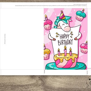 Printable Birthday Cards,unicorn Party ,unicorn Birthday Printable ...