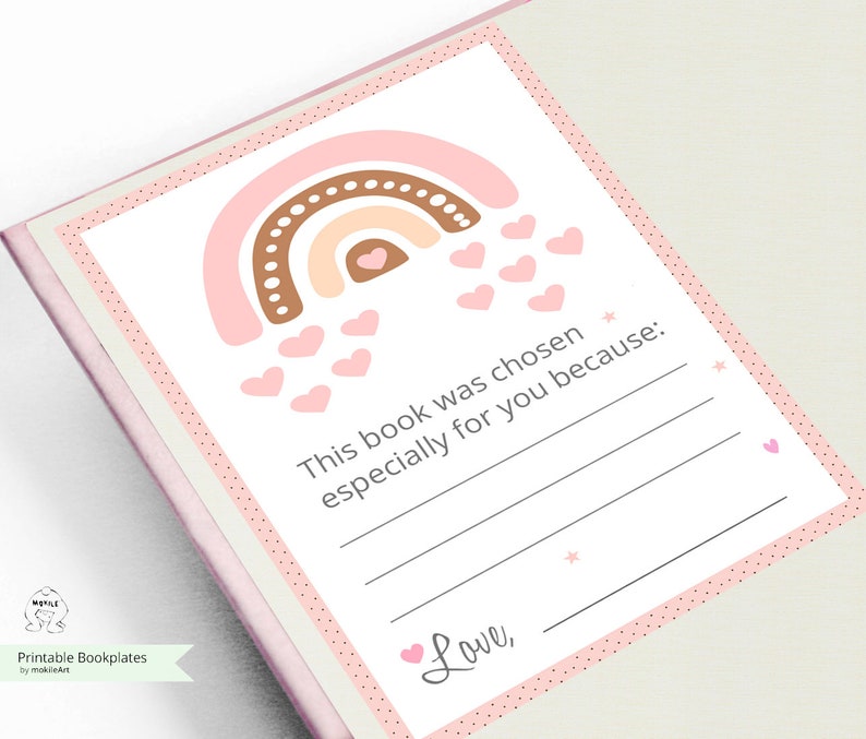 printable Book Plate,baby shower rainbow,Book Plates,Baby Shower Bookplate Bookplate,INSTANT DOWNLOAD,Childrens Bookplate,Book-themed