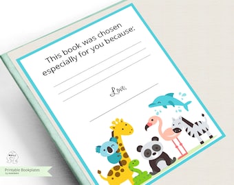 Printable Bookplates with Sweet Animals - Personalized Book Labels