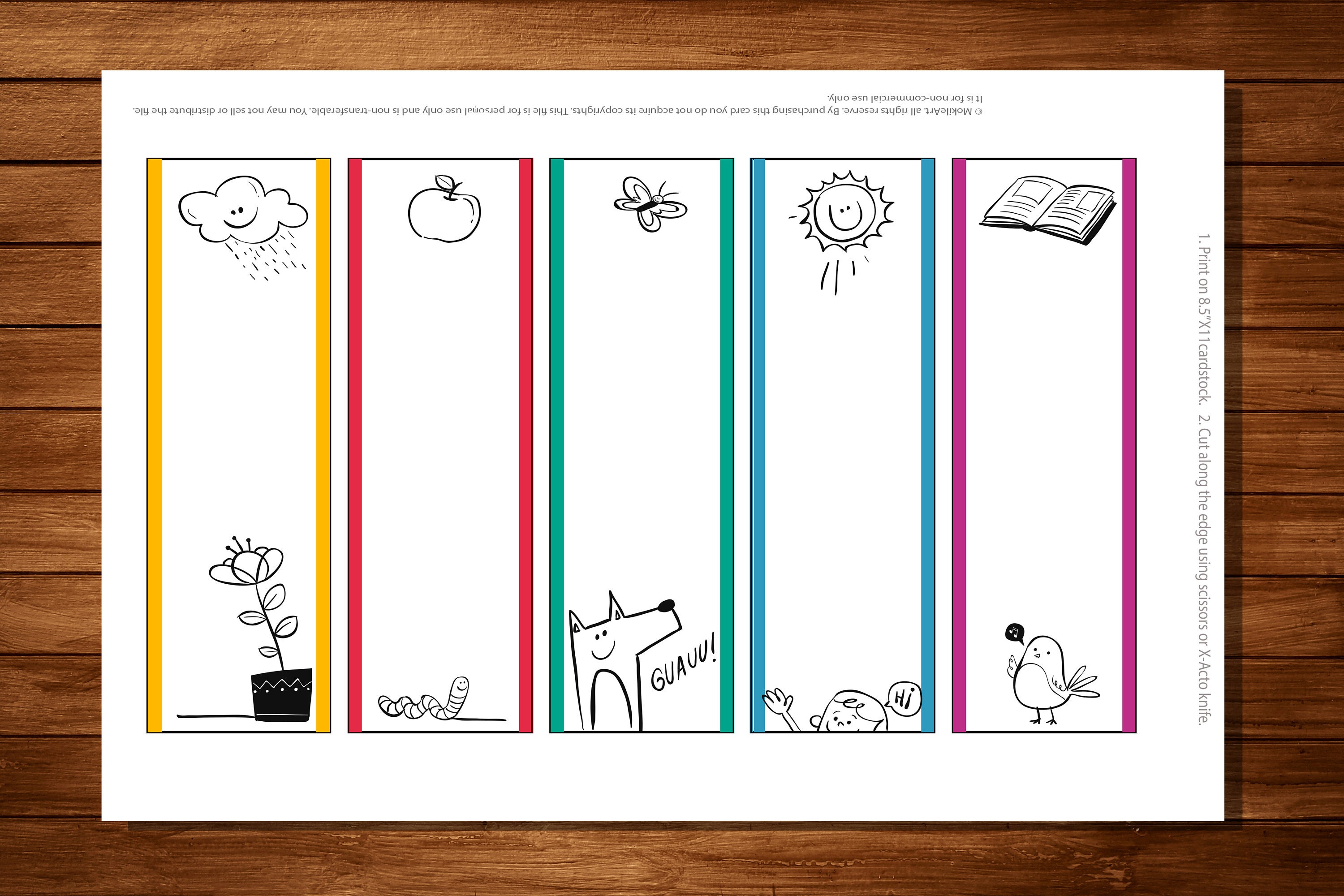 bookmarks template animals bookmarks printable gift back to etsy