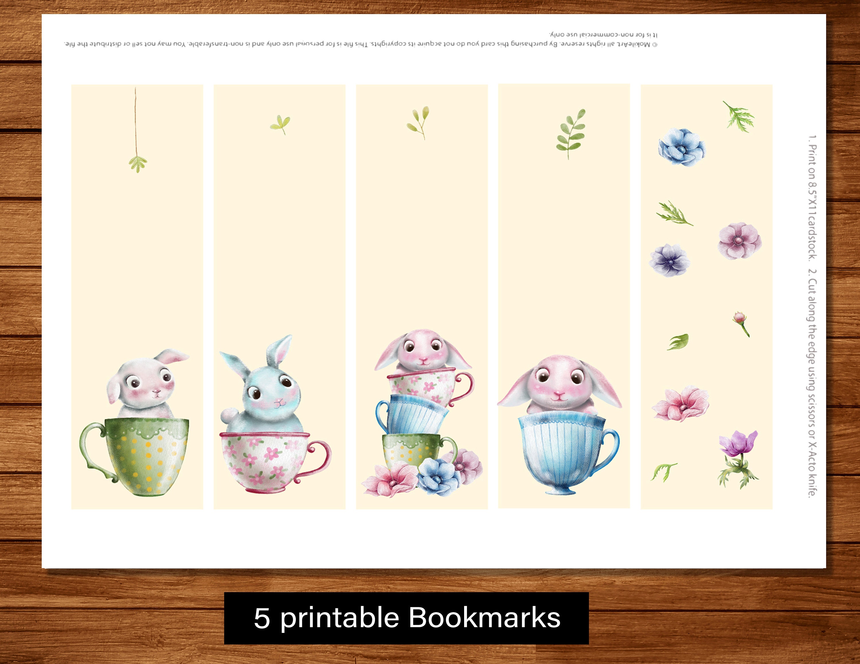 Printable Bookmarks Template Printable Gift Animals - Etsy