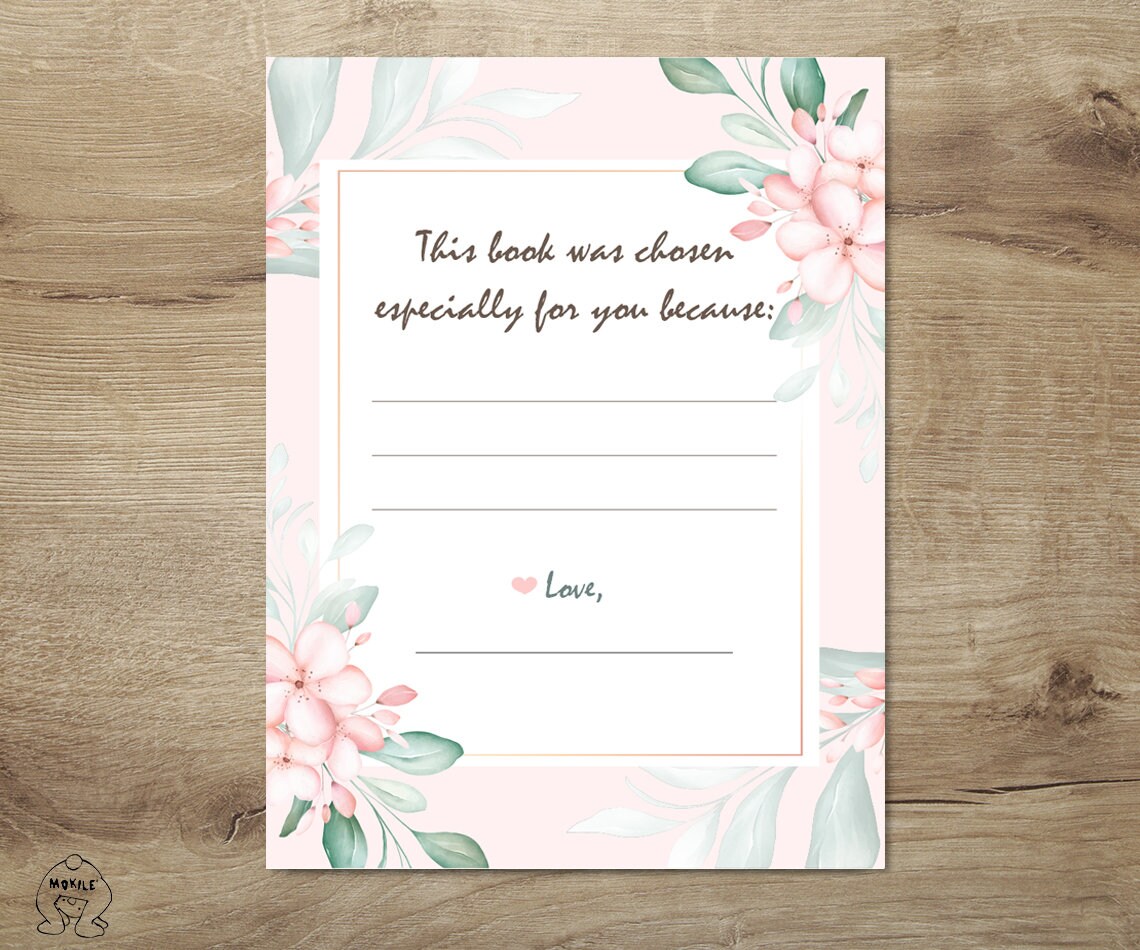 Printable Bookplates baby Shower Bookplate-floral Printable-book Plates ...