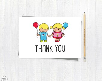 Thank You Card - Greeting Card,Appreciation Card - Printable -kids card