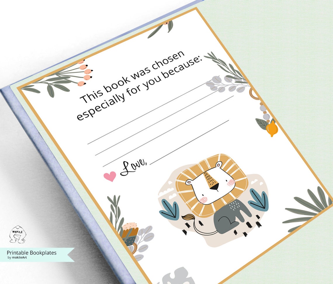 Printable Bookplate book Plates baby Shower Bookplate 3 Etsy