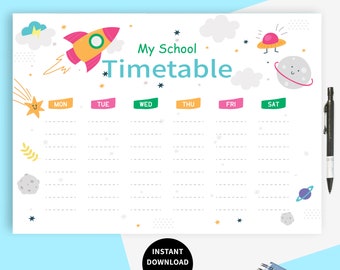 Homeschool Timetable Printable: Kids Weekly Schedule (A4/Letter)