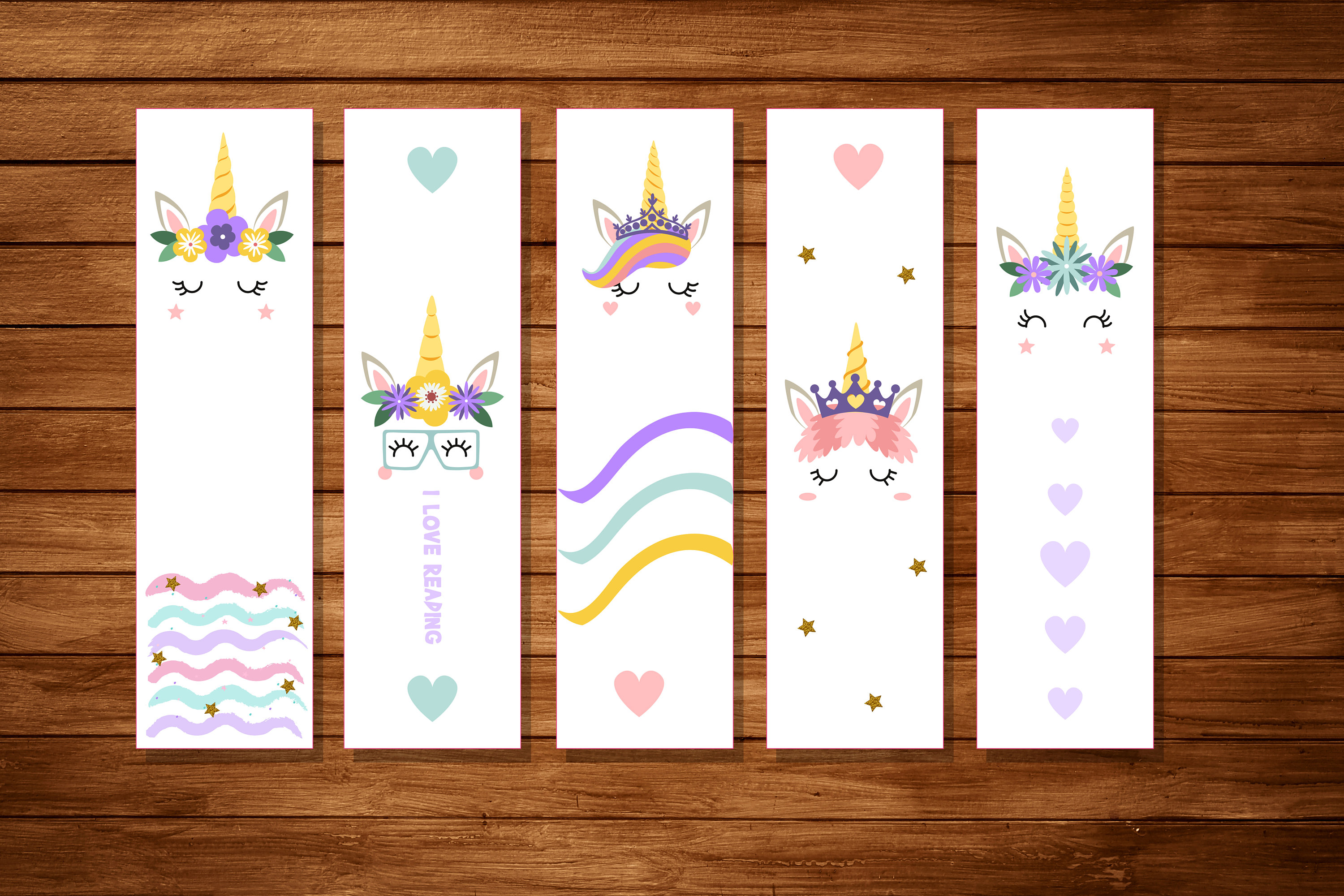 printable unicorn bookmarks printable gift printable etsy