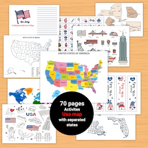 USA Geographie Karten & Clipart - Druckbare USA Aktivitäten für Kinder