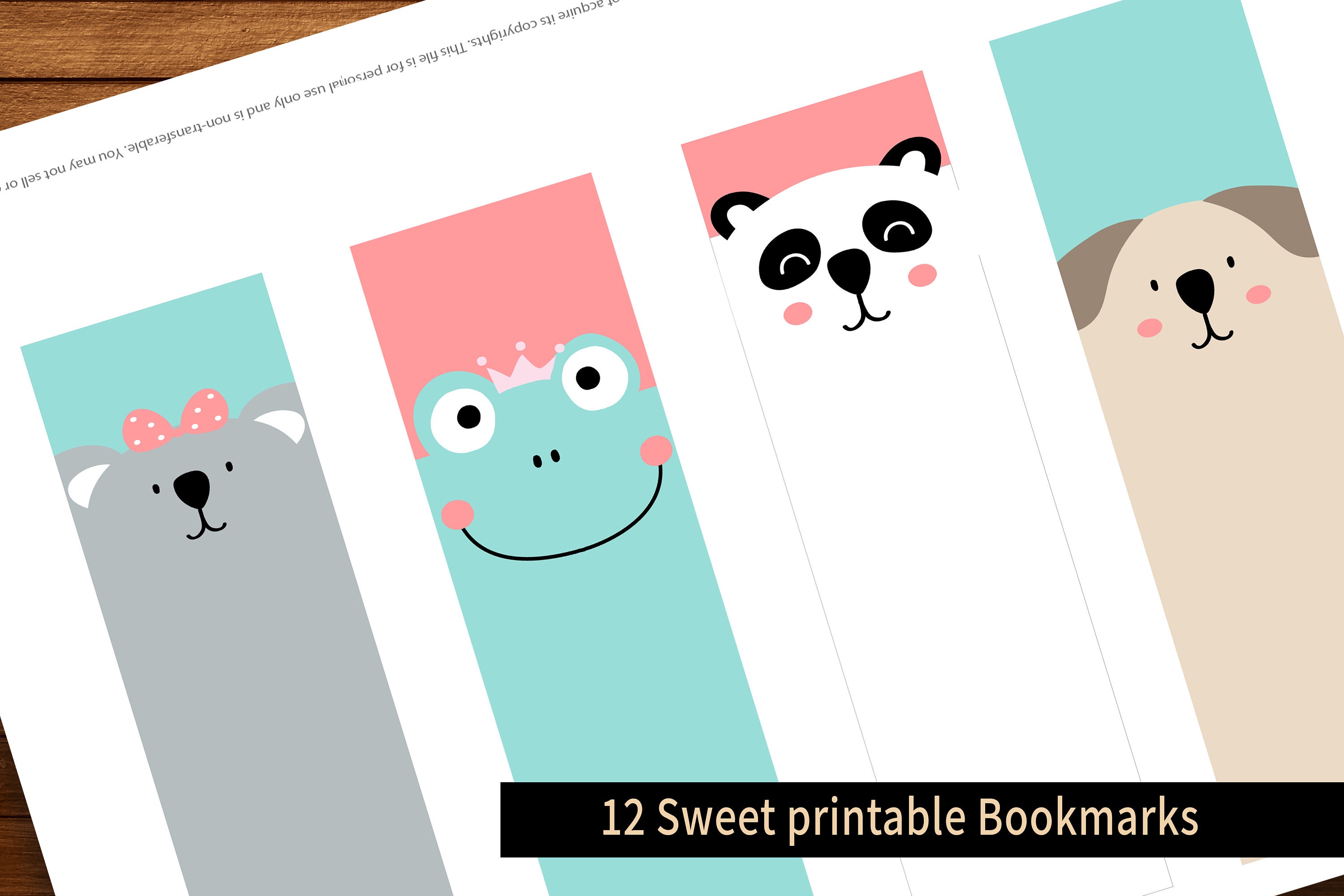 Printable Bookmarks Template Animals Bookmarks Printable Etsy India
