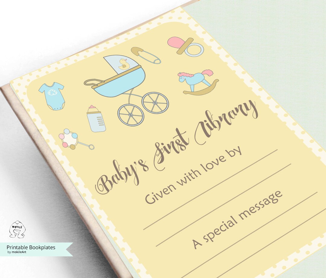 Printable Bookplate-printable Baby Shower -book Plates -baby Shower ...