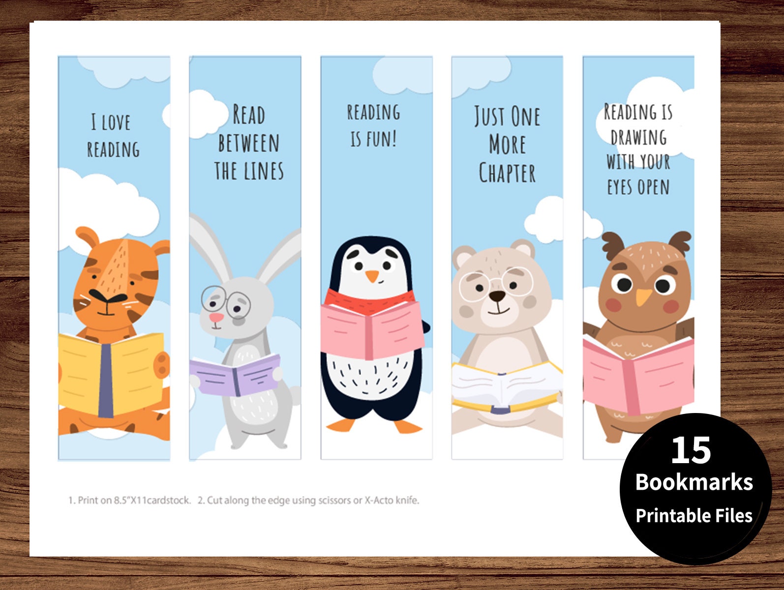 Printable Bookmarks Template, Animals Bookmarks, Printable Bookmarks ...