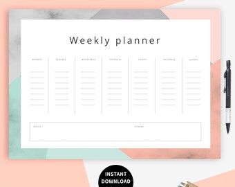 Daily Schedule,weekly printable, Planner for Moms, Home school Planner.weekly to do list printable, printable weekly planner,Weekly Calendar