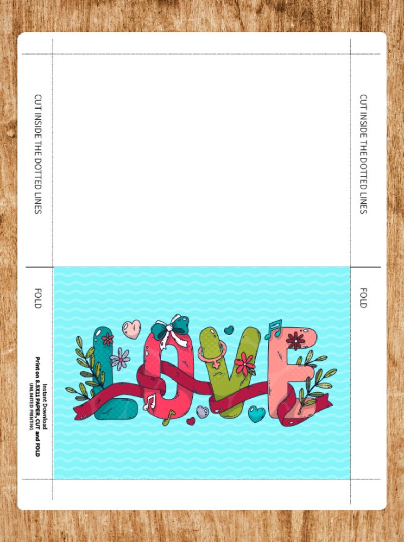 Love Card Printable Color Card Colouring Page Ready to Print - Etsy